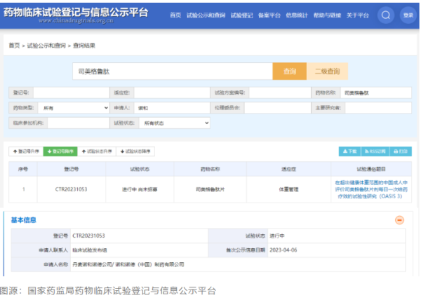 国家药监局药物临床试验登记与信息公示平台
